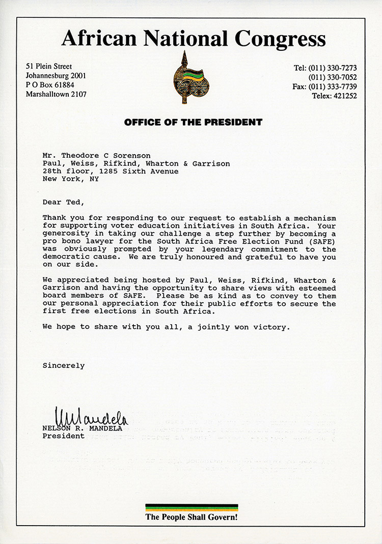 Mandela Sorensenletter
